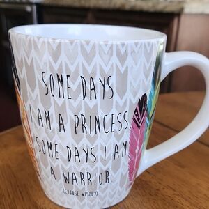 Boston Warehouse White and Pink Geometric Mug